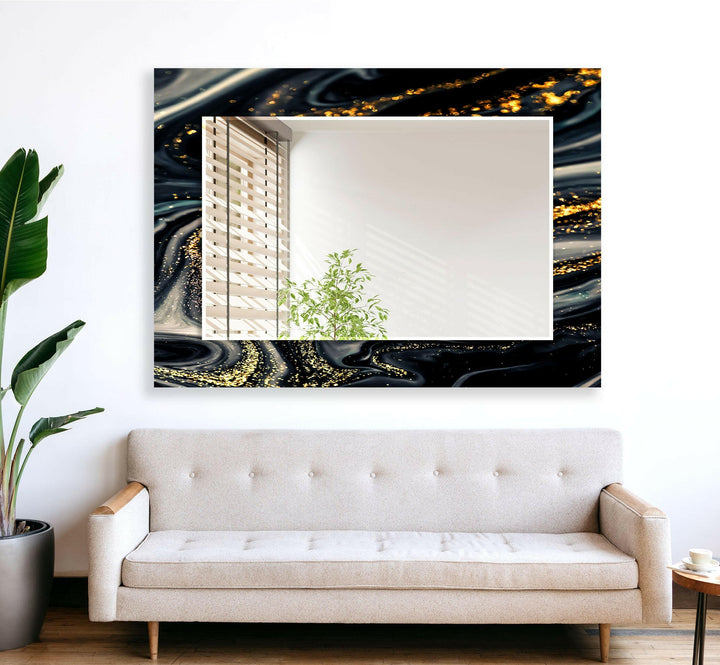 Golden Black & Silver Wall Mirror Round Wall Mirror
