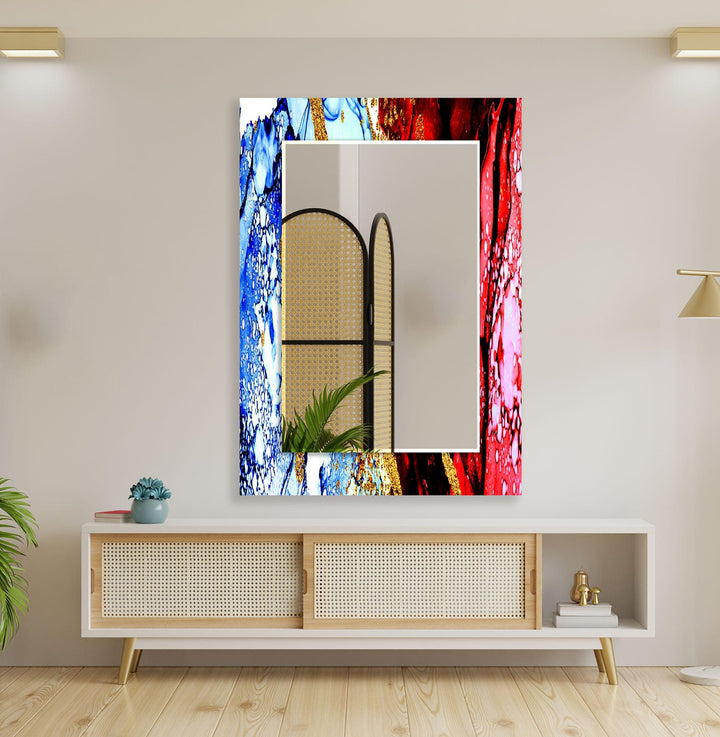 Blue & Red with Gold Wall Mirror huge wall mirror
