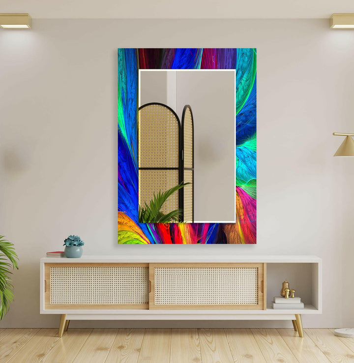 Modern Colorful Abstract Design Wall Mirror Marble Mirror
