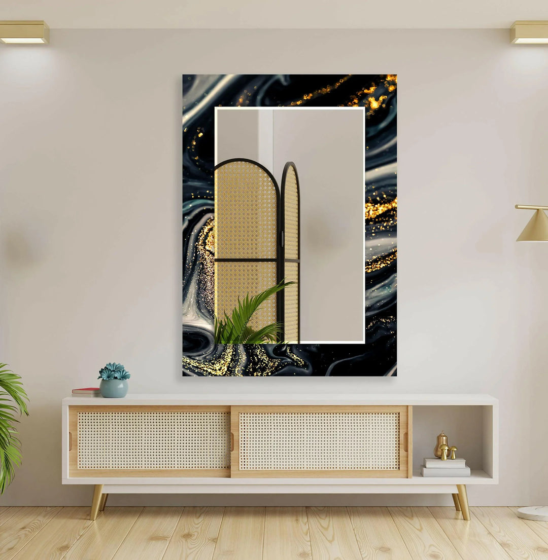 Goldener, schwarzer und silberner Spiegel – Modern Wandspiegel von MyPhotoStation