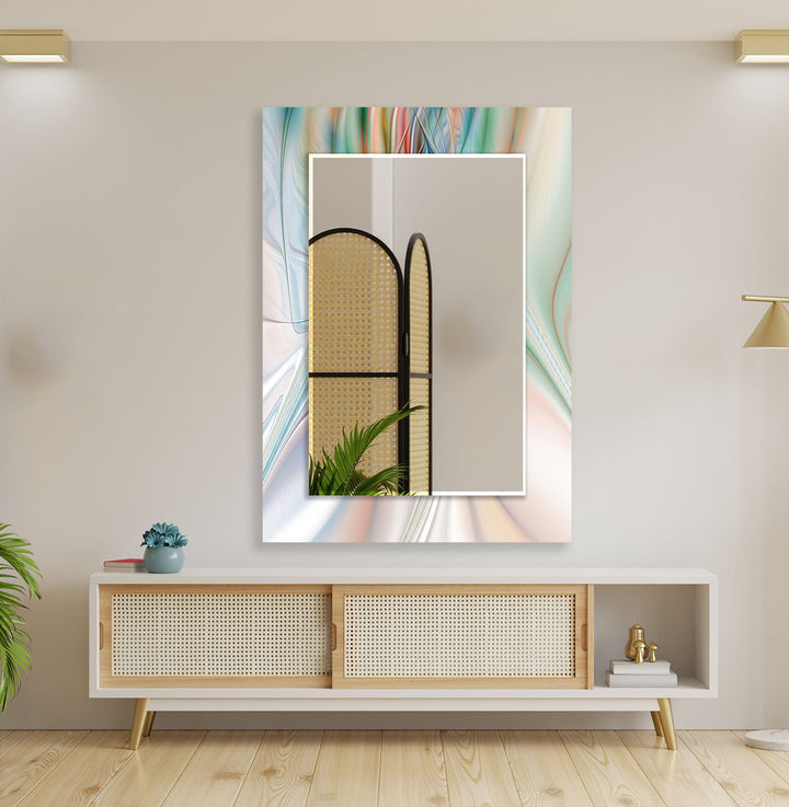Colored Fractal Wall Mirrors dining room mirror
