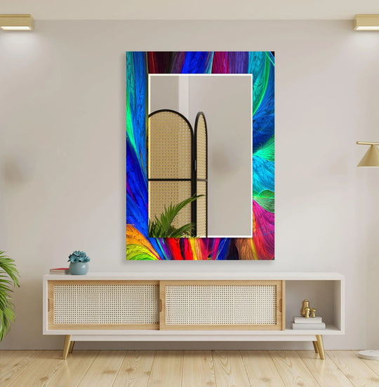 Neon Abstract Wall Mirror Mosaic Mirror 
