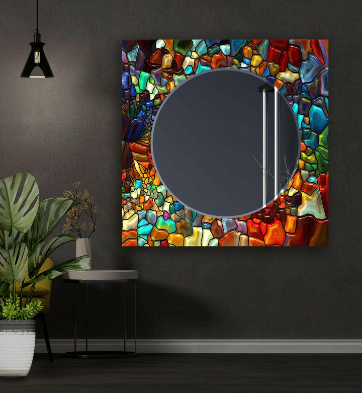 Colored Stained Oil Wall Mirror Dining Room Mirror
