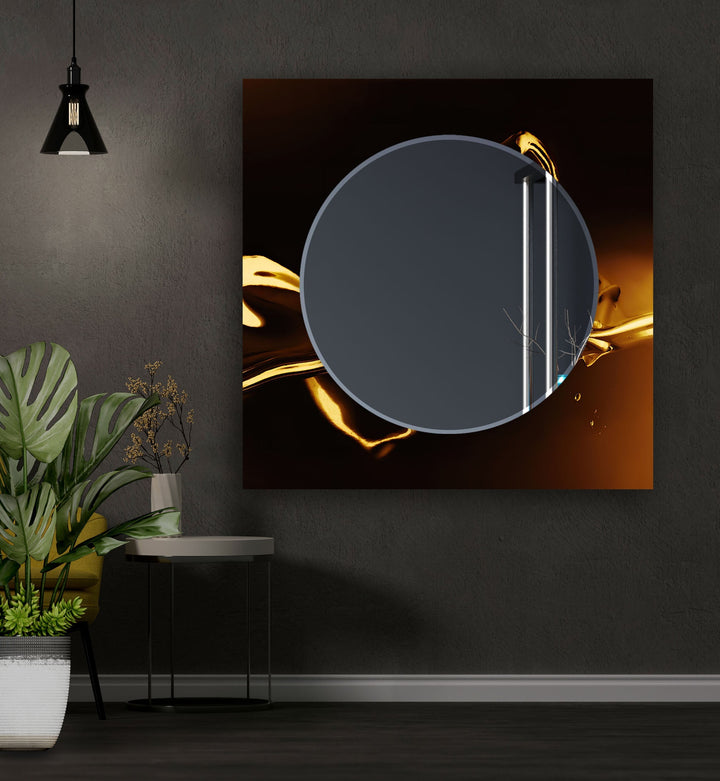 Golden and Black Abstract Wall Mirrors long mirror

