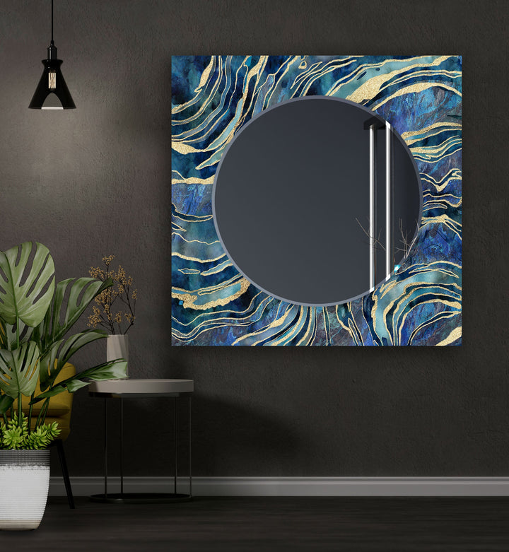 Blue & Navy Blue Wall Mirror Decorative Wall Mirror
