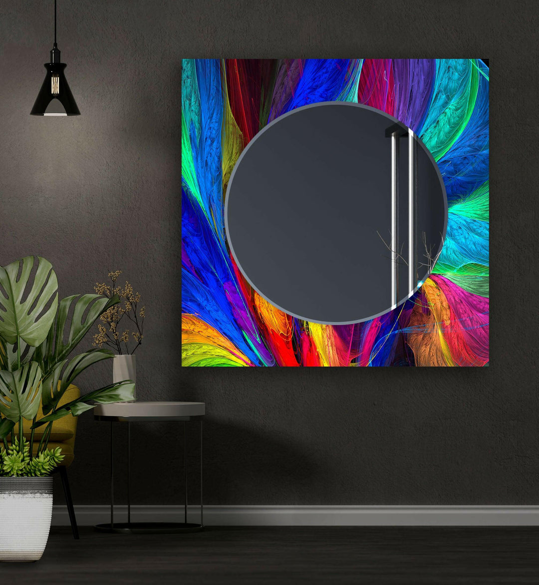Modern Colorful Abstract Design Wall Mirror Abstract Wall Mirror
