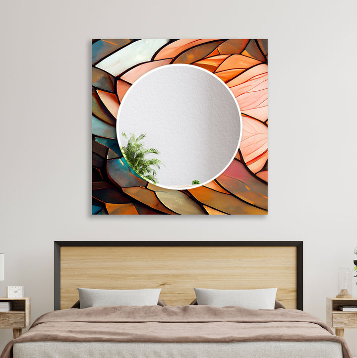 Pastel Colors Stained Wall Mirror Bathroom Wall Mirror
