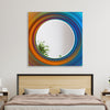 Abstract Round Tempered Glass Wall Mirror