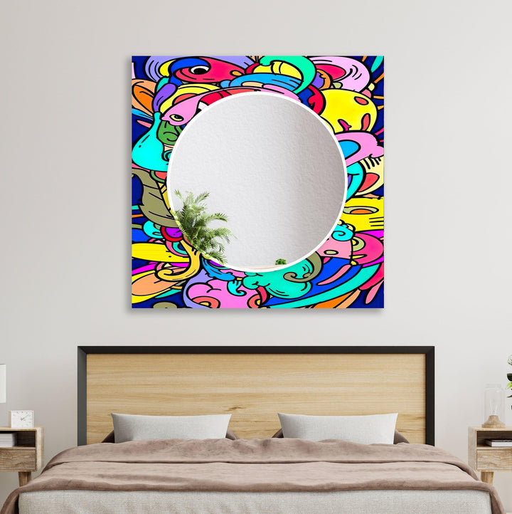 Stained Pop Art Wall Mirror Gold Mirror
