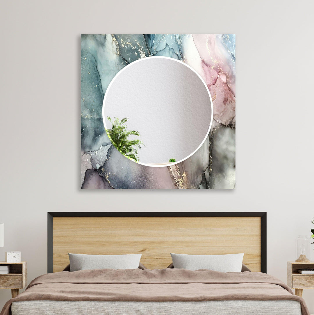 Light Grey & Pink Wall Mirrors Bathroom Wall Mirror

