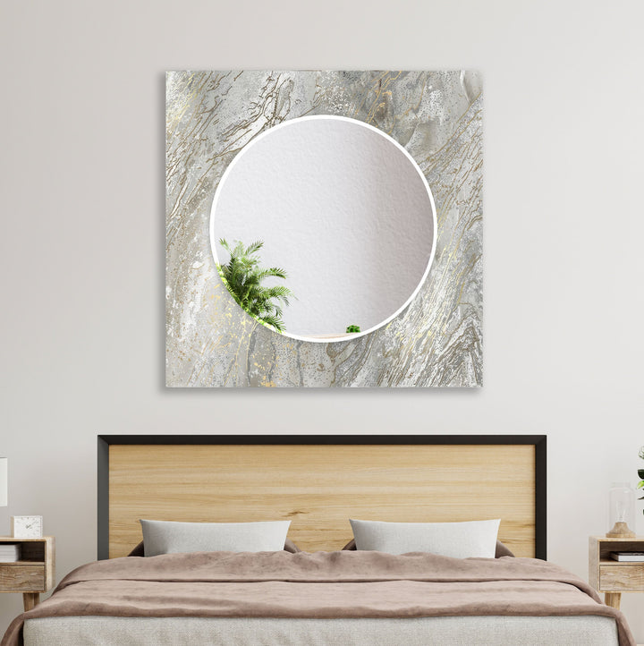 Silver Abstract Wall Mirror mirrors in black
