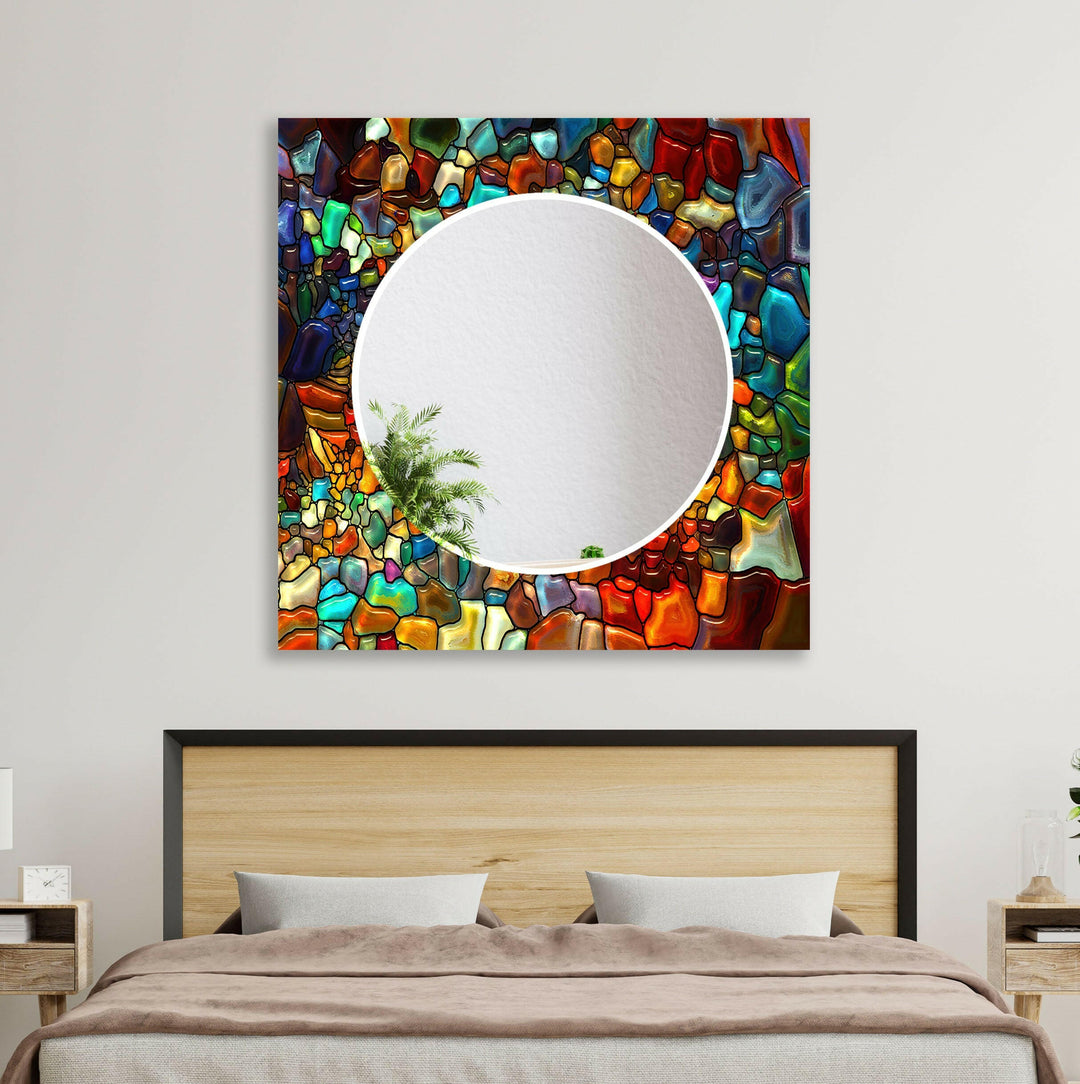 Colored Stained Oil Wall Mirror Black Wall Mirror
