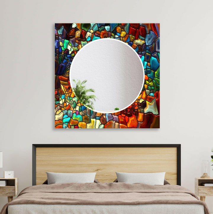 Colored Stained Oil Wall Mirror Black Wall Mirror
