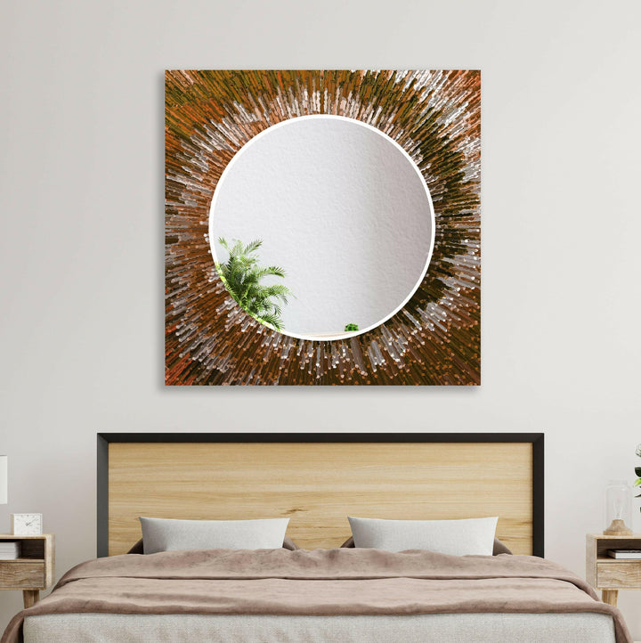 Bronze Reflective Abstract Wall Mirror Huge Wall Mirror
