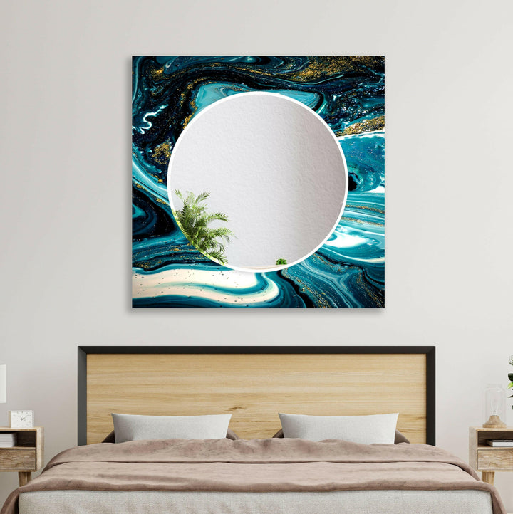 Blue and Gold Marble Wall Mirrors Abstract Mirror
