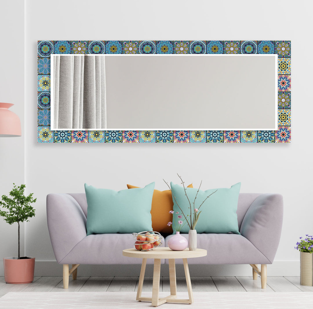 Mosaik Blau Design Wandspiegel