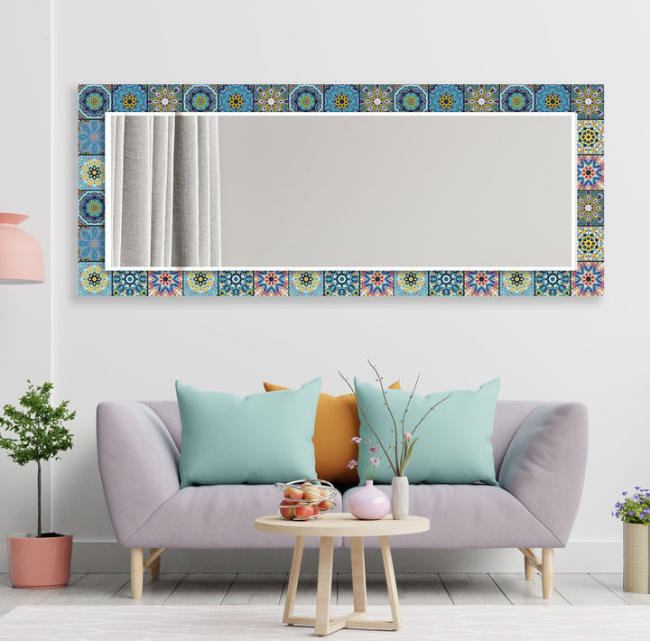 Mosaik Blau Design Wandspiegel