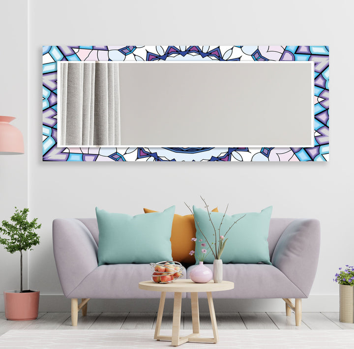 Mandala Purple Pink  Wall Mirror Huge Mirror
