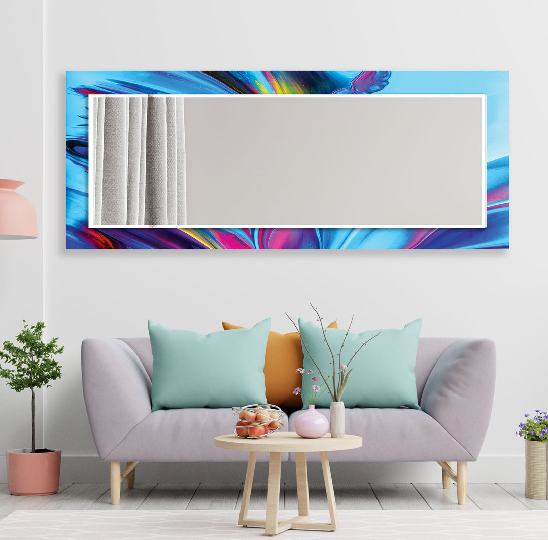 Multicolored Abstract Wall Mirror Entryway Wall Mirror
