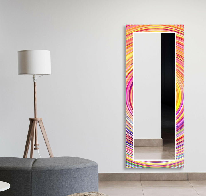 Runder Wandspiegel „Orange Circle“
