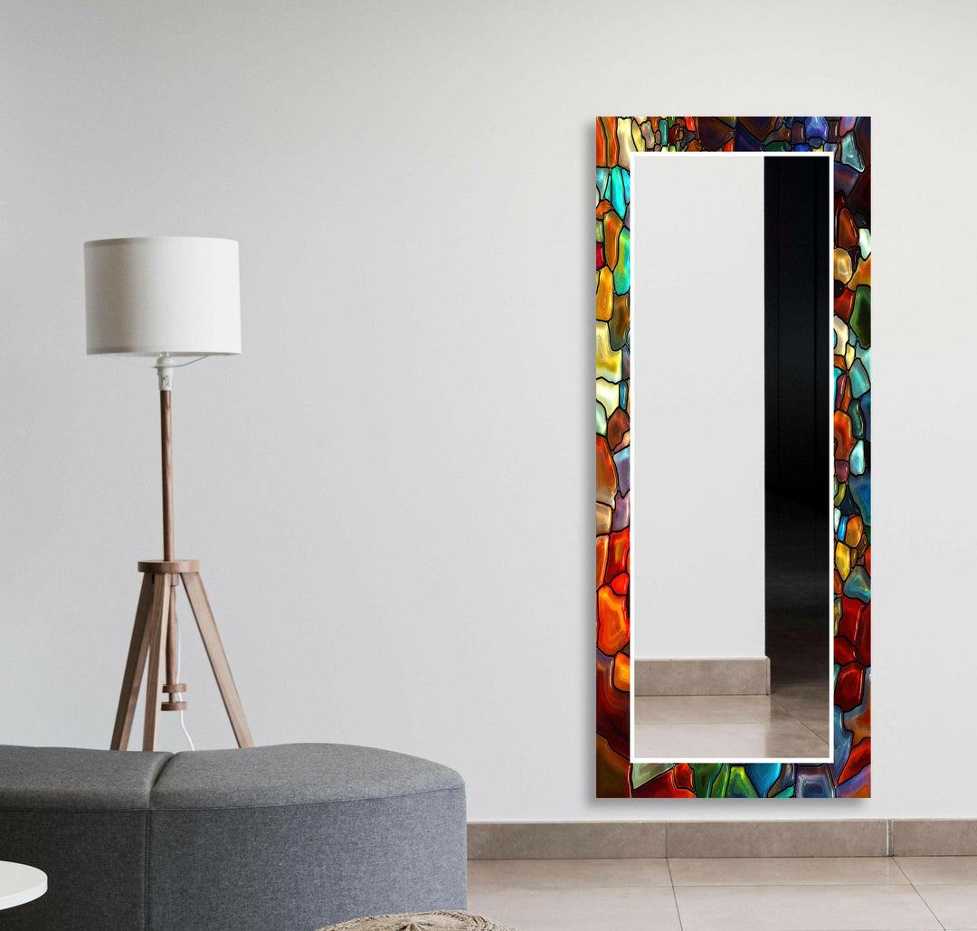 Colored Stained Oil Wall Mirror Long Wall Mirror
