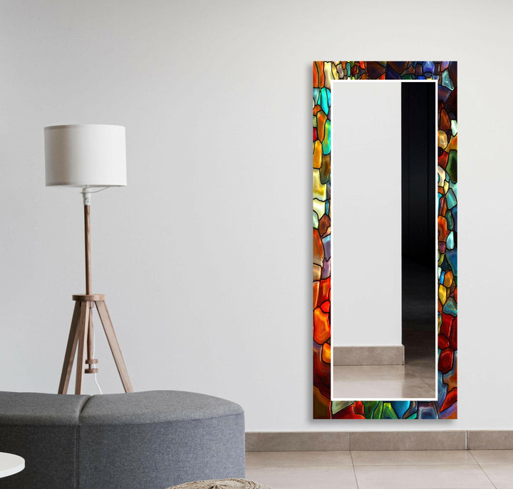 Colored Stained Oil Wall Mirror Long Wall Mirror
