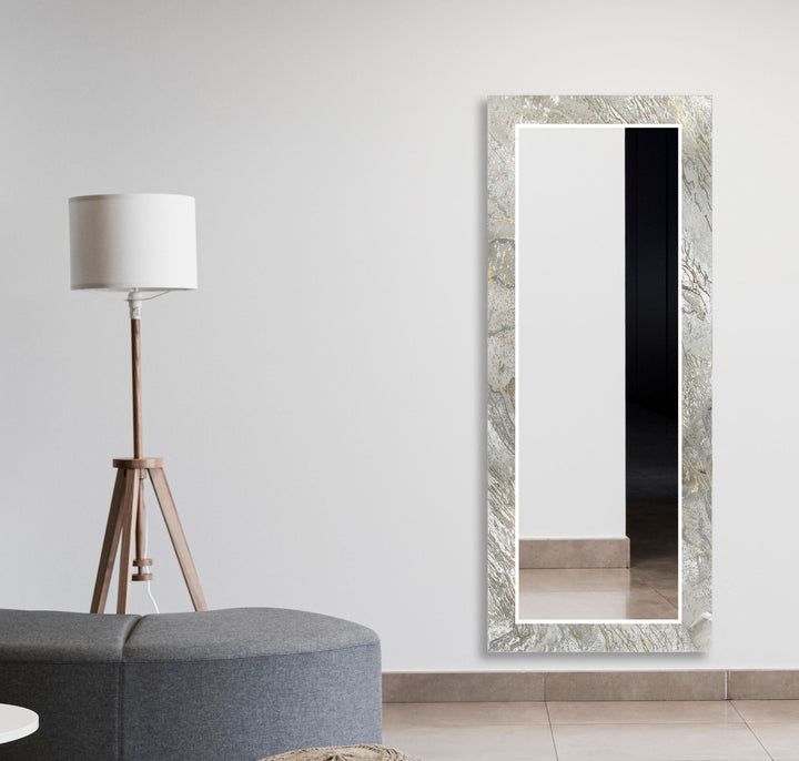 Silver Abstract Wall Mirror Red Wall Mirror
