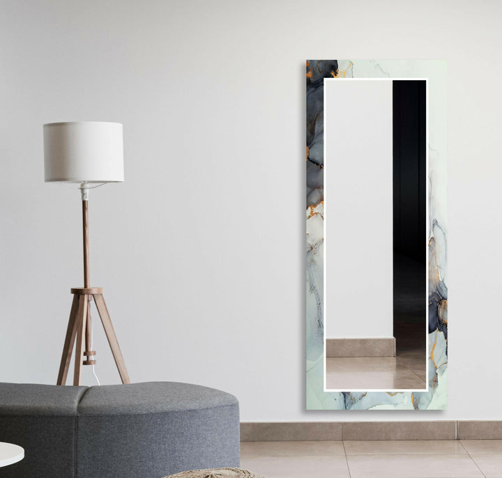 White & Golden Marble Wall Mirror large floor mirror
