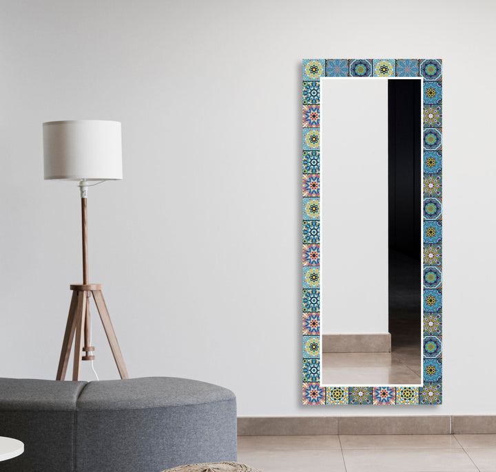 Mosaik Blau Design Wandspiegel