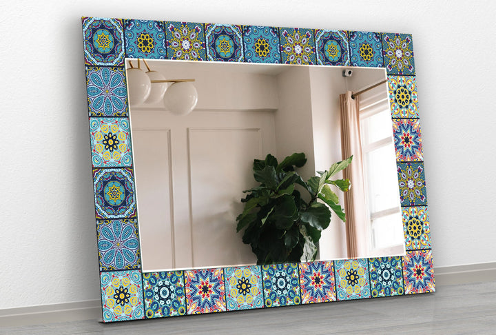 Mosaik Blau Design Wandspiegel