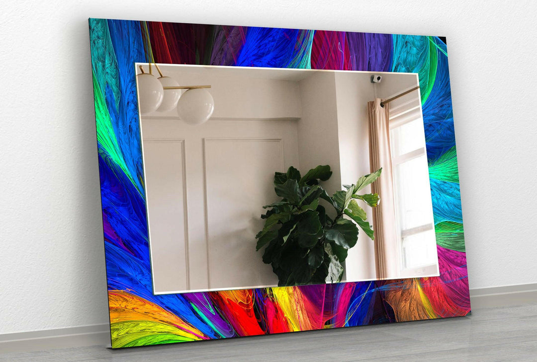 Modern Colorful Abstract Design Wall Mirror Red Wall Mirror
