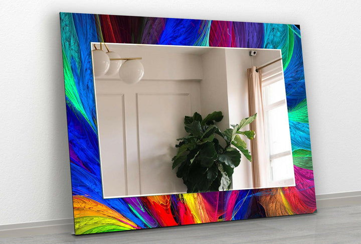 Modern Colorful Abstract Design Wall Mirror Red Wall Mirror
