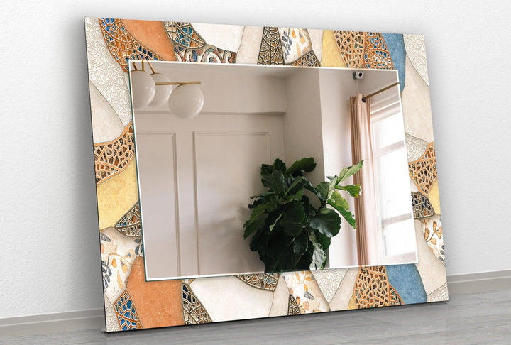Mosaic Beige & Orange Wall Mirrors led mirrors
