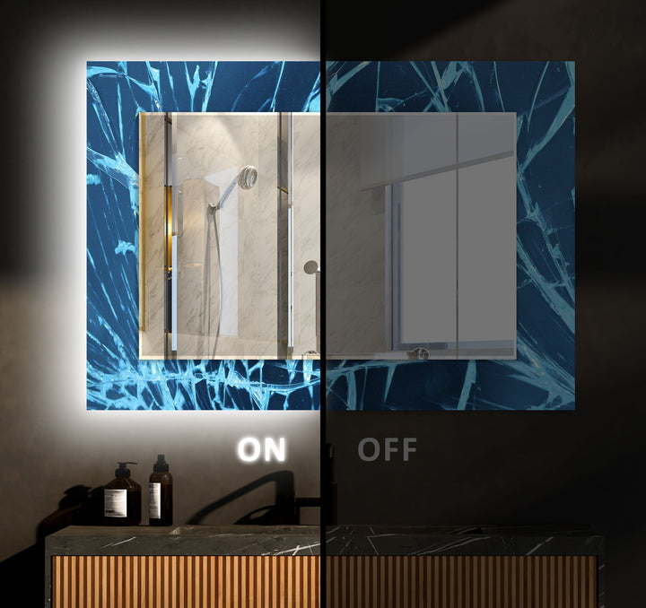 Blue Cracked Wall Mirrors huge mirror
