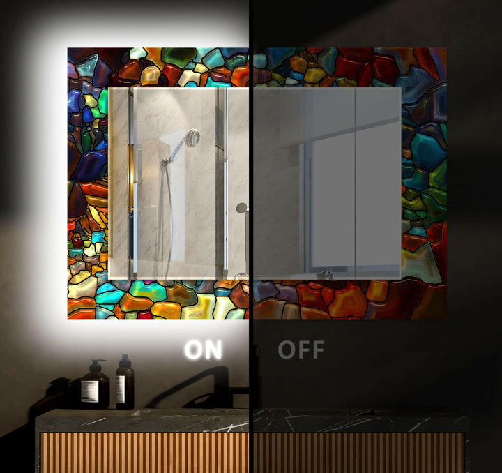 Colored Stained Oil Wall Mirror Living Room Wall Mirror
