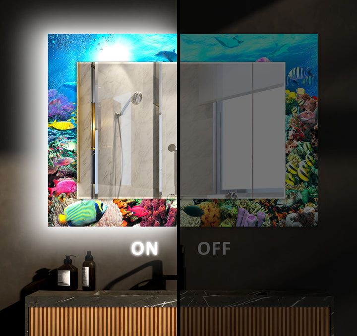 Vividly Undersea Wall Mirror Blue Wall Mirror
