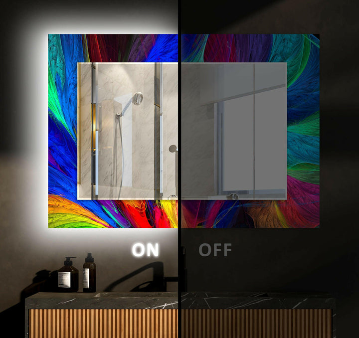 Modern Colorful Abstract Design Wall Mirror Dining Room Wall Mirror
