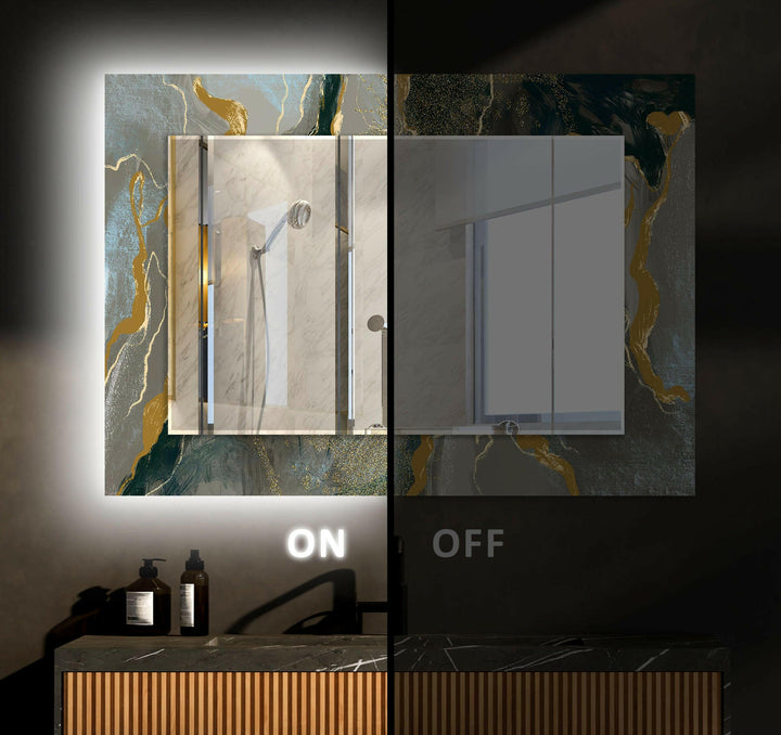 Gold Details Marble Wall Mirror Marble Mirror
