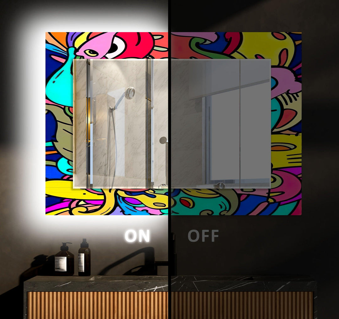 Stained Pop Art Wall Mirror large mirror
