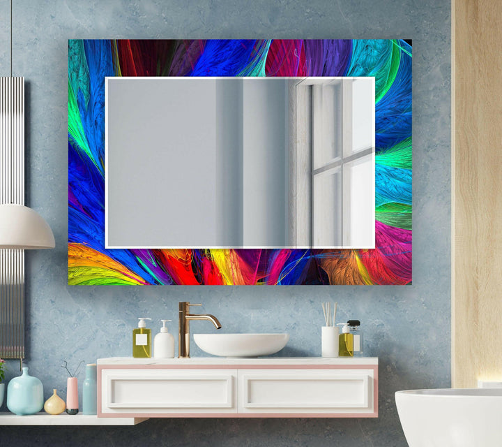 Modern Colorful Abstract Design Wall Mirror Mosaic Mirror 
