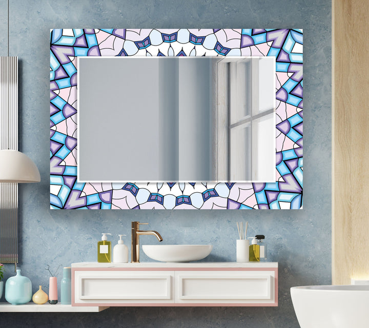 Mandala Purple Pink  Wall Mirror Small Wall Mirror
