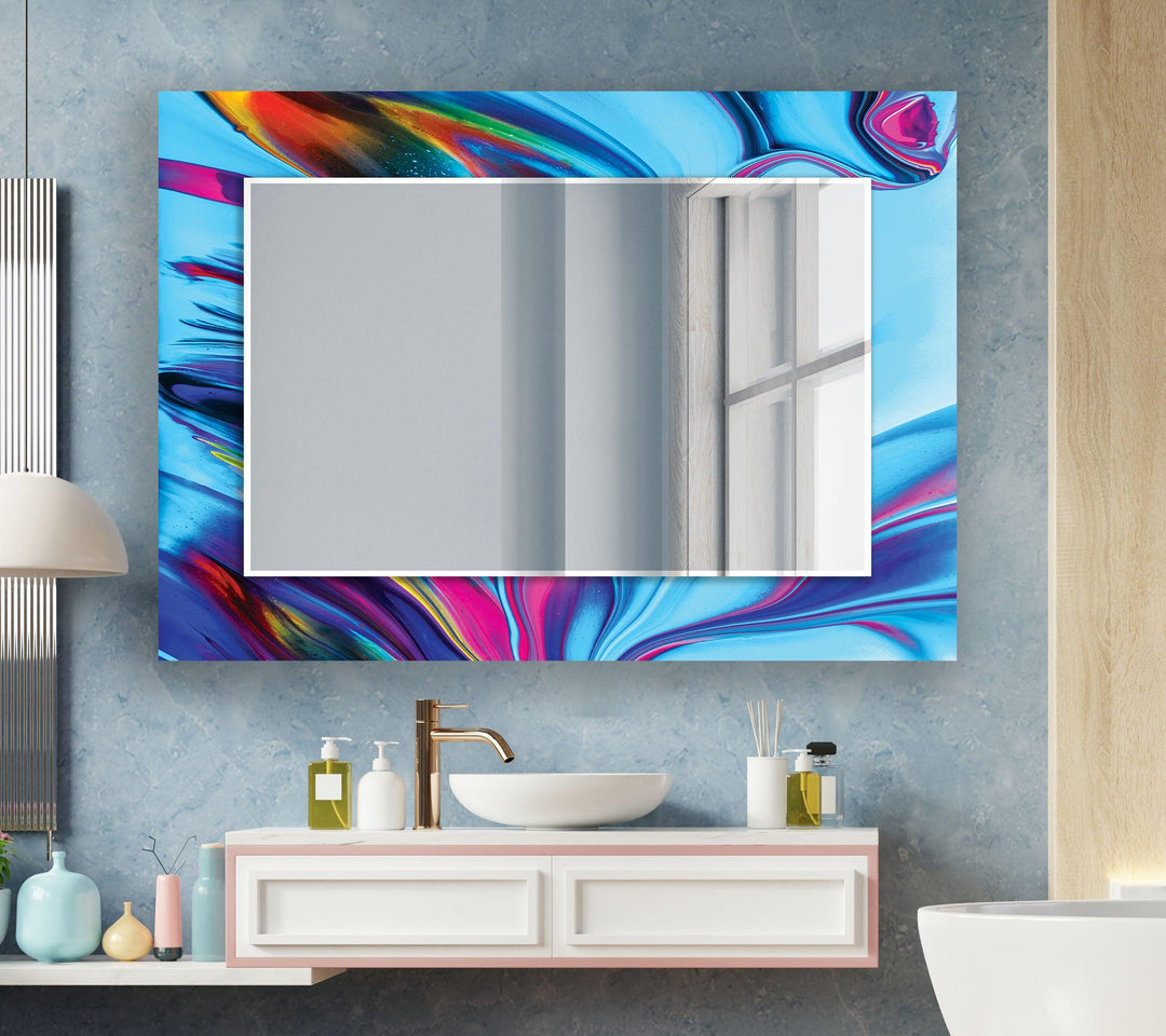 Multicolored Abstract Wall Mirror Bedroom Wall Mirror
