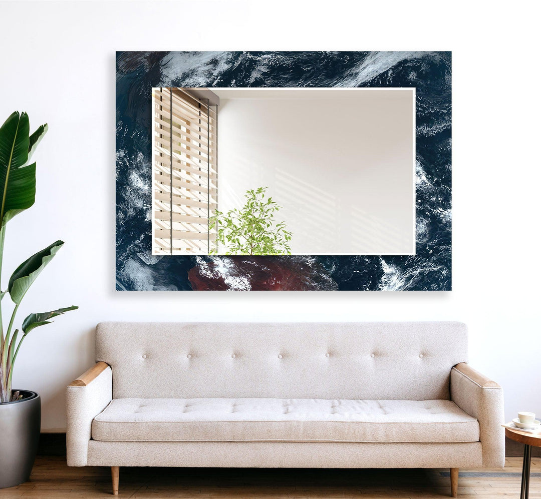 Black Sea Wave Wall Mirror Square Wall Mirror
