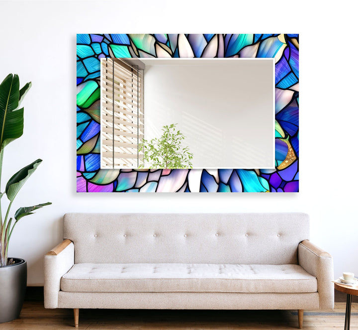 Purple Stained Flower Wall Mirrors unique mirrors
