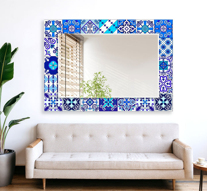 Blue Mosaic Wall Mirror