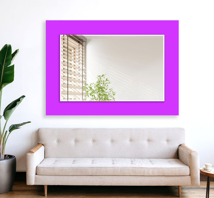 Shiny Purple Round Wall Mirror big mirror
