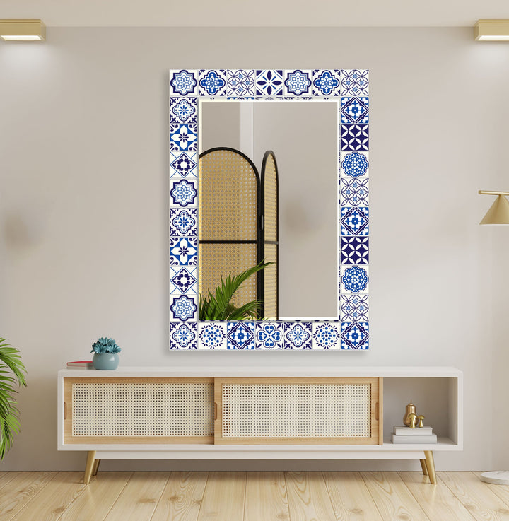 Mosaic Design White Wall Mirrors Dining Room Mirror
