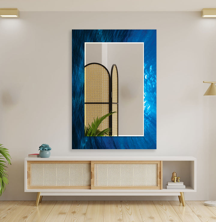 Deep Sea Appearance Wall Mirror Wood Mirror
