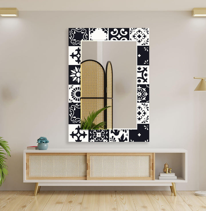 Black and White Mosaic Design Wall Mirror big wall mirror
