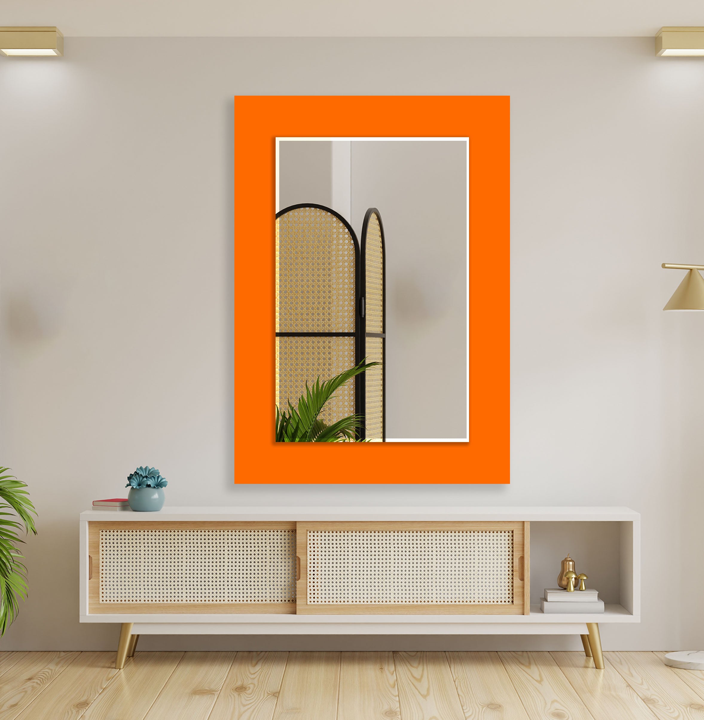 Solid Color Tempered Glass Wall Mirror
